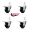 Service Caster 3.5 Inch Hard Rubber Swivel 3/4 Inch Square Stem Caster Set Total Lock Brake SCC SCC-SQTTL20S3514-HRS-34-4 - alternate 1